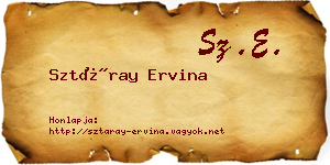 Sztáray Ervina névjegykártya